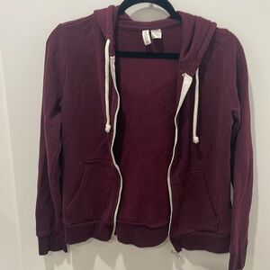 Wine colored zip up hoodie